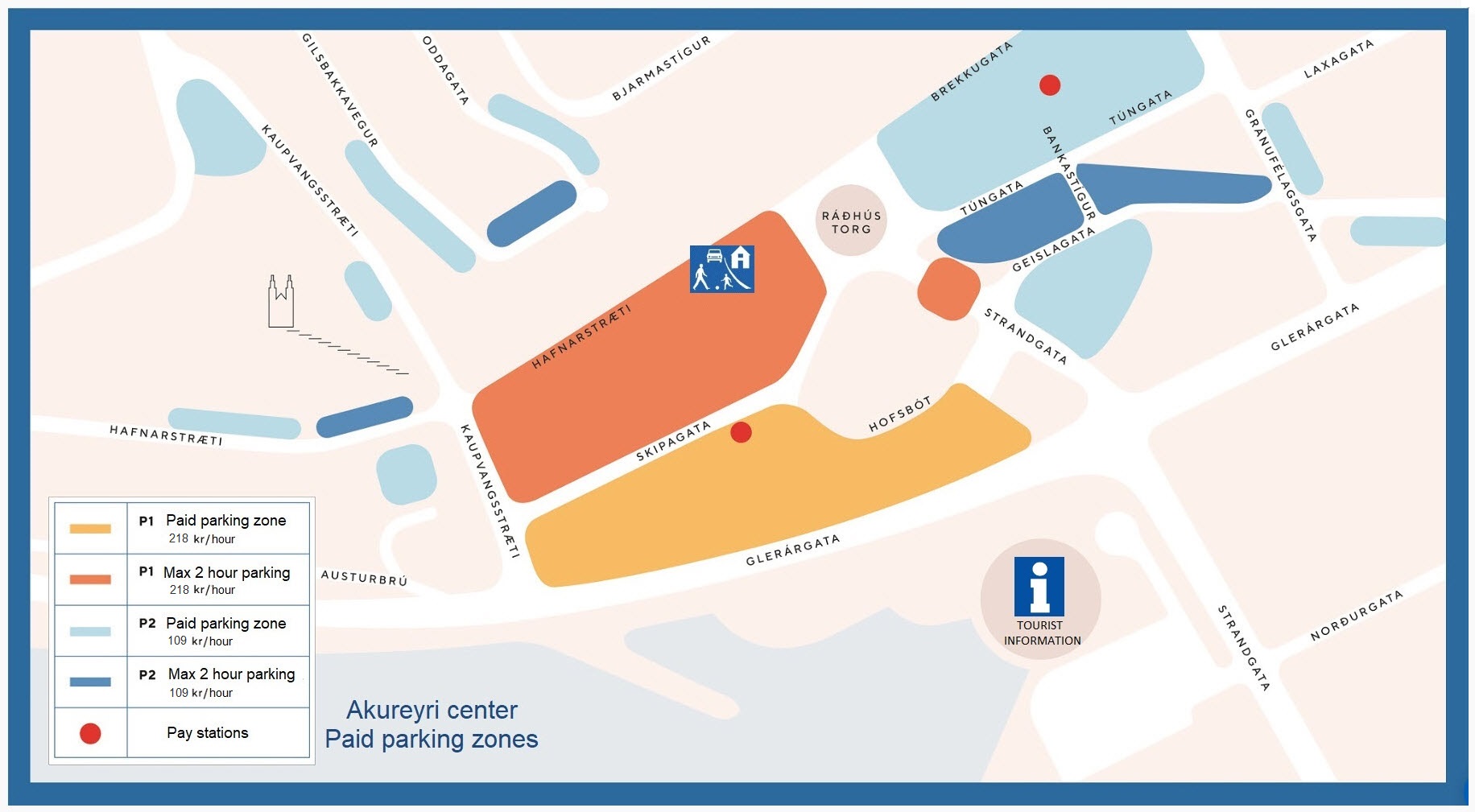 Image showing parking zones in central Akureyri 