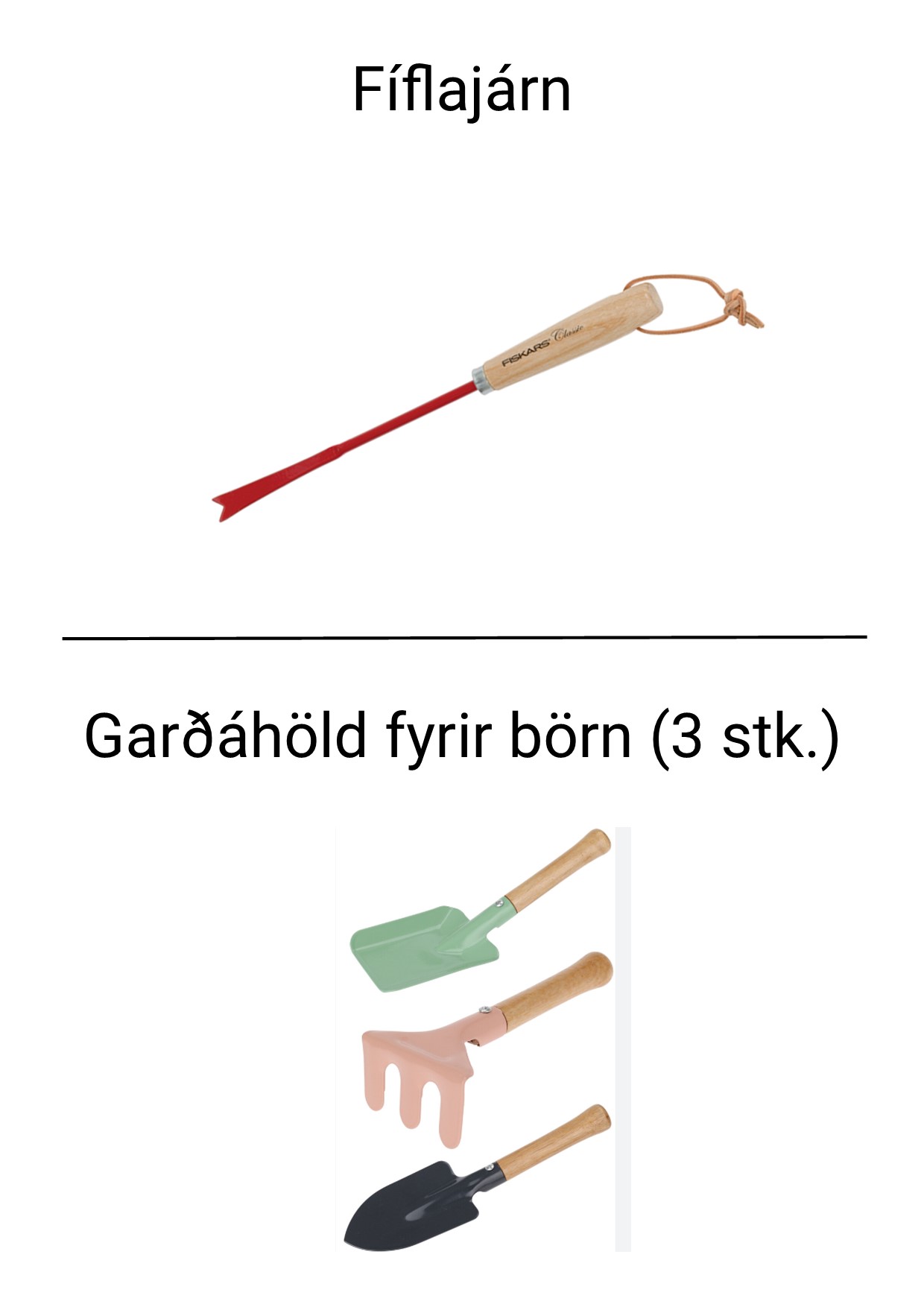 Mynd af garðverkfærum
